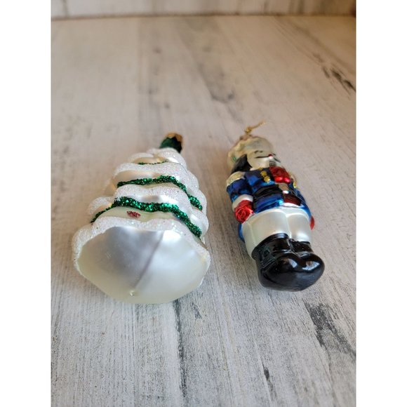 Nutcracker Christmas tree blown glass ornament set light unique - Picture 2 of 5